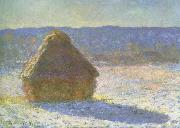 Claude Monet, haystack in the morning,snow effect